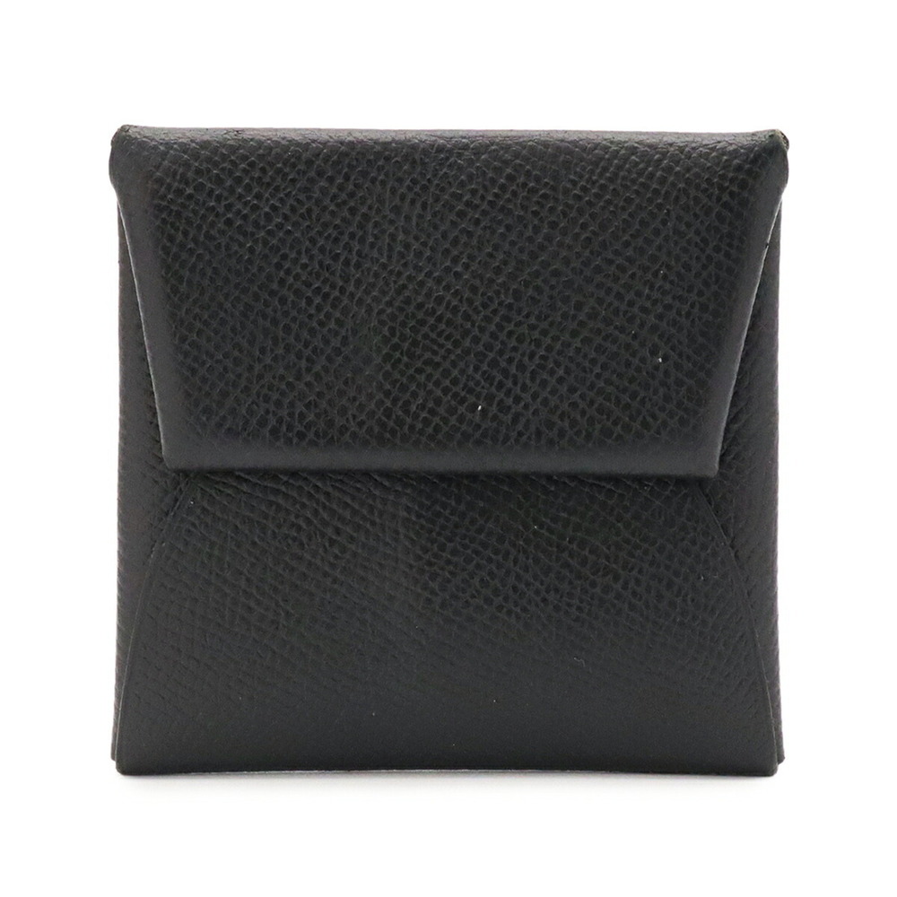 HERMES Bastia Wallet/Coin Purse, Coin Veau Epsom Leather, Black, C Stamp